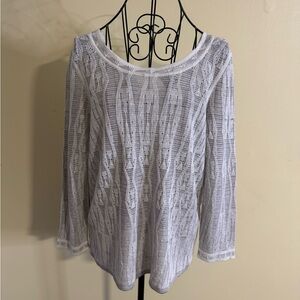 NIC & ZOE White Taupe Textured Lightweight Sweater Size PM=8P and 10P